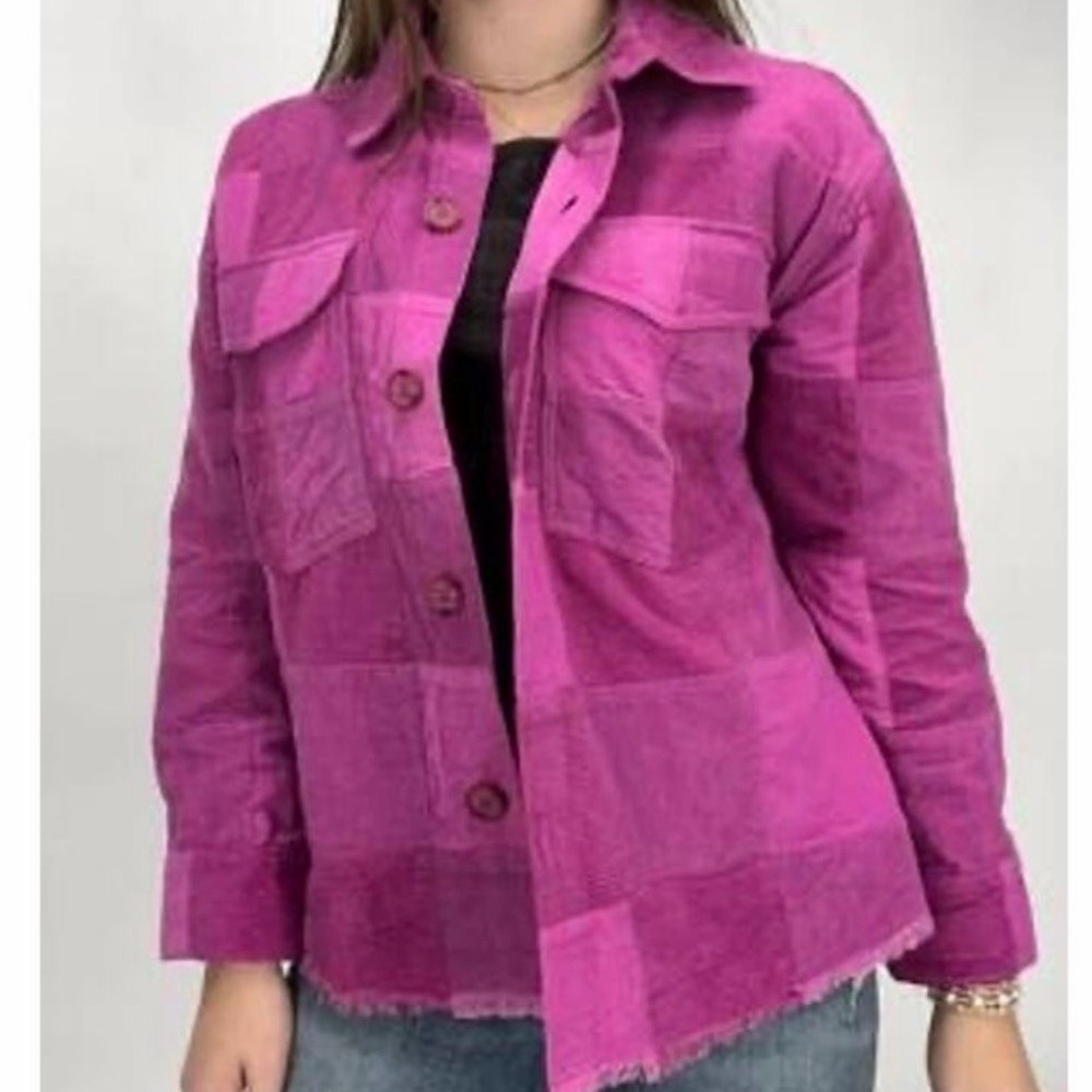 Ivy Jane Corduroy Pink Button-Up Shirt/Jacket small